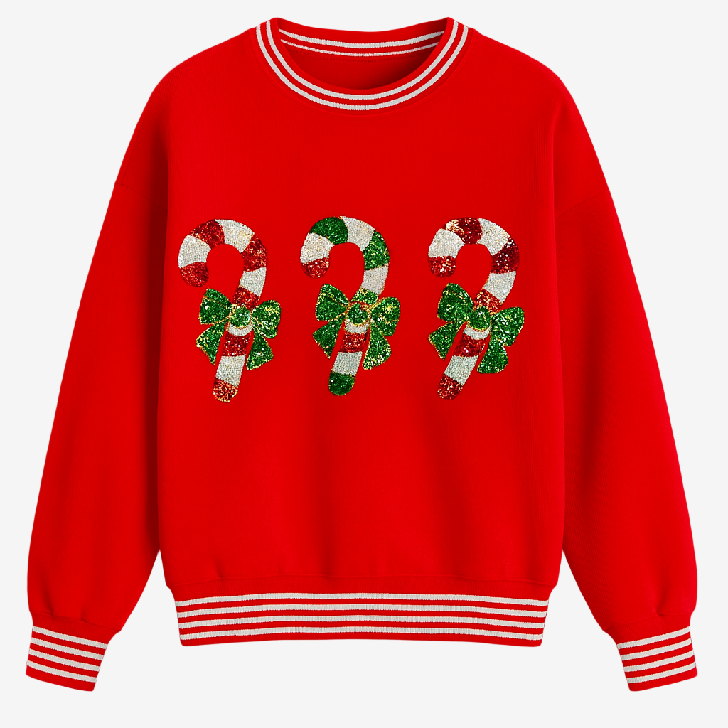 Glitter Candy Cane Sweater